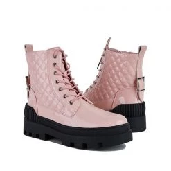 Mollyshoe Women Vintage Motorcycle Mid Heel Platform Boots