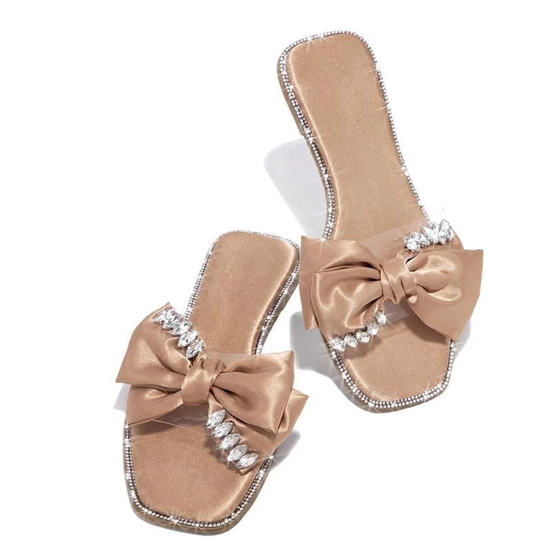 Mollyshoe Open Squared Toe Rhinestone Bownots Slippers 14 Mollyshoe Open Squared Toe Rhinestone Bownots Slippers