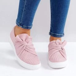 Mollyshoe Women Knitted Twist Slip On Sneakers