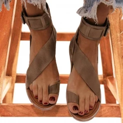 Weekly Best Seller Mollyshoe Fashion Flip-flops Flat Heel Buckle Strap Sandals