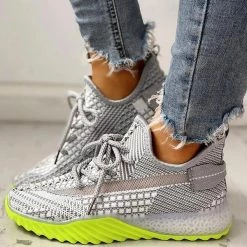 Mollyshoe Net Surface Breathable Lace Up Yeezy Sneakers
