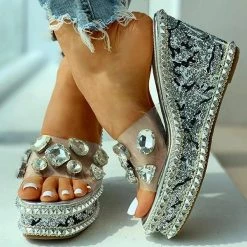 Mollyshoe Open Toe Studded Rivet Heeled Sandals
