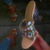 Heels Mollyshoe Rhinestone Chunky Heel Slip-On Flip Flop Pvc Slippers 1 Heels Mollyshoe Rhinestone Chunky Heel Slip-On Flip Flop Pvc Slippers