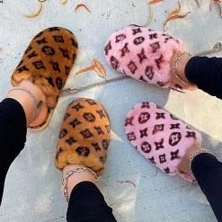 Mollyshoe Fashion Printed Plush Slippers