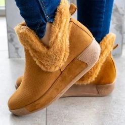 Mollyshoe Soft Faux Suede Fur Ankle Boots
