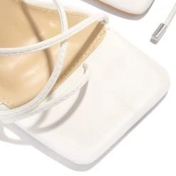 Mollyshoe Around-The-Ankle Lace-Up Closure Open Squared Toe Heels