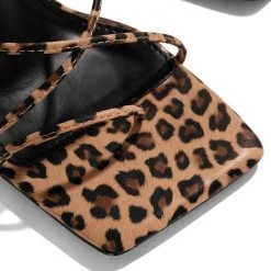 Mollyshoe Around-The-Ankle Lace-Up Closure Open Squared Toe Heels