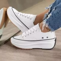 Mollyshoe Daily Lace Up Non-Slip Platform Sneakers