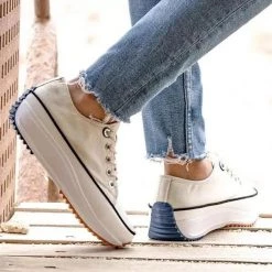 Mollyshoe Daily Lace Up Non-Slip Platform Sneakers