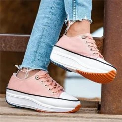 Mollyshoe Daily Lace Up Non-Slip Platform Sneakers