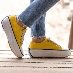 Mollyshoe Daily Lace Up Non-Slip Platform Sneakers