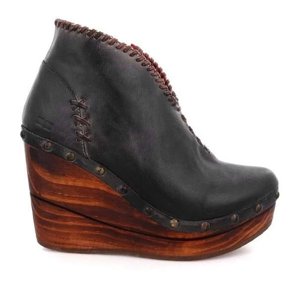 Wedges Mollyshoe Whip Stitch Faux Leather Zipper Wedge Heel Ankle Boots 8 Wedges Mollyshoe Whip Stitch Faux Leather Zipper Wedge Heel Ankle Boots