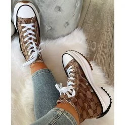 Mollyshoe Lace Up Chunky High Top Sneakers