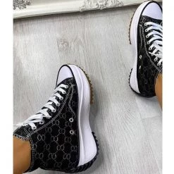 Mollyshoe Lace Up Chunky High Top Sneakers