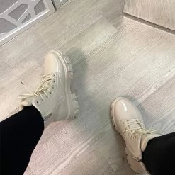 Mollyshoe Fashion Faux Leather Zip Closure Chunky Sole Boots