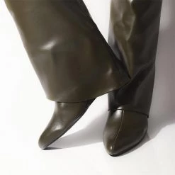 Mollyshoe Comfy Leather Hidden Wedge Heel Roman Boots Weekly Best Seller