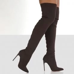 Mollyshoe Stylish Knitting Stiletto Over The Knee Boots
