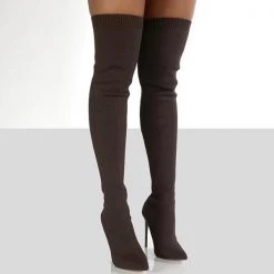 Mollyshoe Stylish Knitting Stiletto Over The Knee Boots