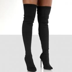 Mollyshoe Stylish Knitting Stiletto Over The Knee Boots