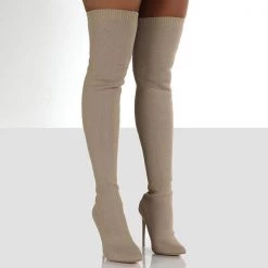 Mollyshoe Stylish Knitting Stiletto Over The Knee Boots