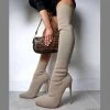 Mollyshoe Stylish Knitting Stiletto Over The Knee Boots 2 Mollyshoe Stylish Knitting Stiletto Over The Knee Boots