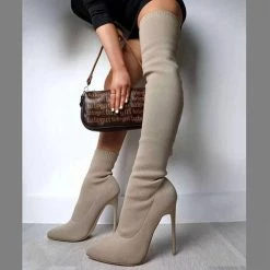 Mollyshoe Stylish Knitting Stiletto Over The Knee Boots