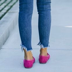 Mollyshoe Pointed Toe Vanderpump Embellished Faux Suede Flats