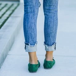 Mollyshoe Pointed Toe Vanderpump Embellished Faux Suede Flats