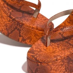 Mollyshoe Ankle Chain Lace-Up Thong Entry Wedge Platform Sandals