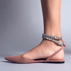 Mollyshoe Patent Leather Pointed Toe Adjustable Ankle Strap Flats