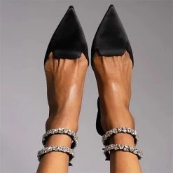 Mollyshoe Patent Leather Pointed Toe Adjustable Ankle Strap Flats