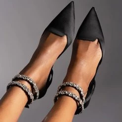 Mollyshoe Patent Leather Pointed Toe Adjustable Ankle Strap Flats