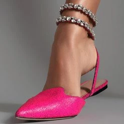 Mollyshoe Patent Leather Pointed Toe Adjustable Ankle Strap Flats