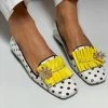 Mollyshoe Polka Dot Print Square Toe Slip-On Flats 2 Mollyshoe Polka Dot Print Square Toe Slip-On Flats