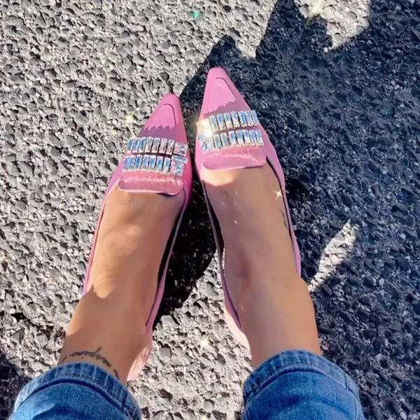 Mollyshoe Pointed Toe Buckle Low Heeled Slingbacks 6 Mollyshoe Pointed Toe Buckle Low Heeled Slingbacks