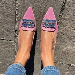 Mollyshoe Pointed Toe Buckle Low Heeled Slingbacks 16 Mollyshoe Pointed Toe Buckle Low Heeled Slingbacks