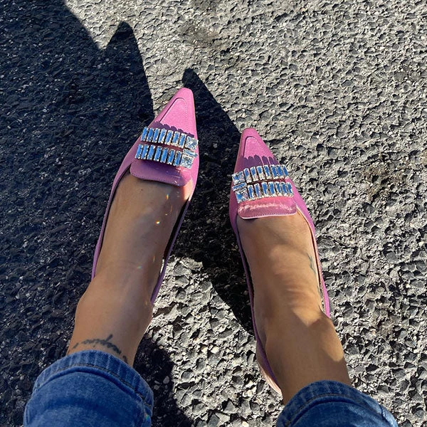 Mollyshoe Pointed Toe Buckle Low Heeled Slingbacks 7 Mollyshoe Pointed Toe Buckle Low Heeled Slingbacks