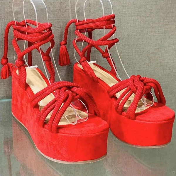 Mollyshoe Solid Velvet Ankle Strap Platform Sandals 11 Mollyshoe Solid Velvet Ankle Strap Platform Sandals