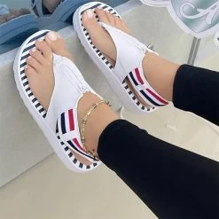 Mollyshoe Women's Casual Daily Comfy Zipper Flat Sandals