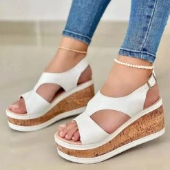 Mollyshoe Elegant Casual Daily Adjusting Buckle Wedge Heel Sandals 8 Mollyshoe Elegant Casual Daily Adjusting Buckle Wedge Heel Sandals