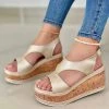 Mollyshoe Elegant Casual Daily Adjusting Buckle Wedge Heel Sandals