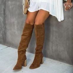 Mollyshoe Distressed Faux Suede Slouch Boots