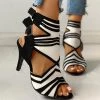 Mollyshoe Colorblock Striped Peep Toe Thin Heeled Heels Weekly Best Seller 2 Mollyshoe Colorblock Striped Peep Toe Thin Heeled Heels Weekly Best Seller