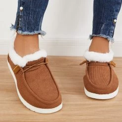 Mollyshoe Flat Slip-On Bootie Warm Lining Ankle Snow Boots Flats