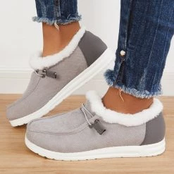 Mollyshoe Flat Slip-On Bootie Warm Lining Ankle Snow Boots Flats