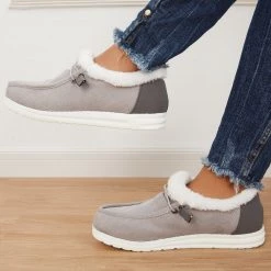 Mollyshoe Flat Slip-On Bootie Warm Lining Ankle Snow Boots Flats
