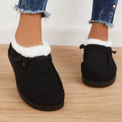 Mollyshoe Flat Slip-On Bootie Warm Lining Ankle Snow Boots Flats