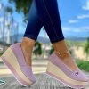 Mollyshoe Women Casual Elegant Pu Slip On Wedge Heel Loafers
