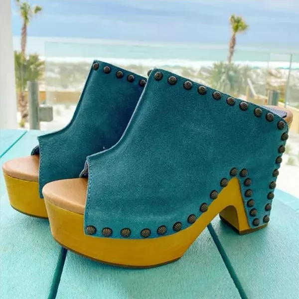 Mollyshoe Women's Fashion Retro Western Style Block Heel Sandals 4 Mollyshoe Women's Fashion Retro Western Style Block Heel Sandals