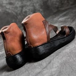 Mollyshoe Women's Pu Toe Ring Platform Sandals